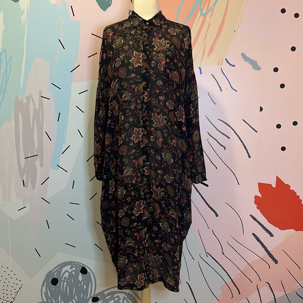 Topshop Boutique 90’s Sheer Oversize Maxi Shirtdress